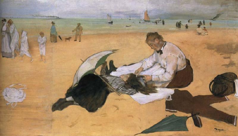 Edouard Manet On the beach,Boulogne-sur-Mer china oil painting image
